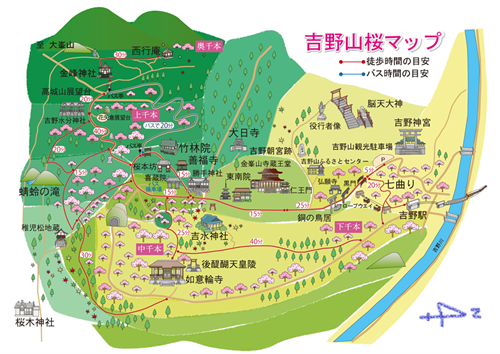 吉野山桜マップ